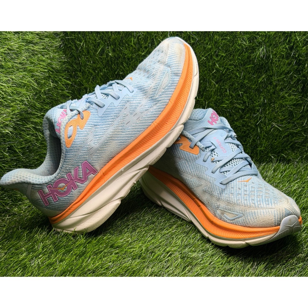 Hoka Clifton 9 Womens size 10.5B Running Shoes Airy Blue Ice Water 1127896 ABIW - Picture 2 of 11